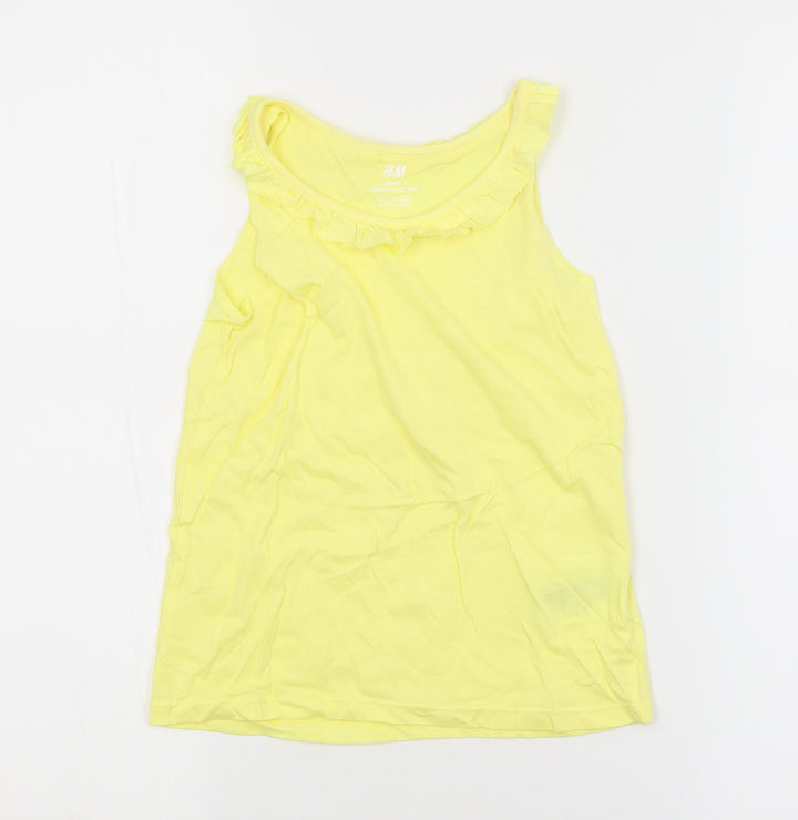 H&M Girls Yellow   Basic Tank Size 7-8 Years
