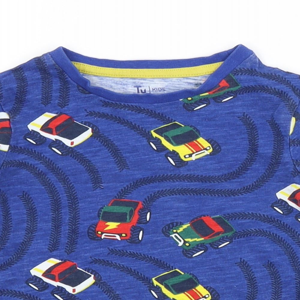 TU Baby Blue Geometric  Basic T-Shirt Size 18-24 Months