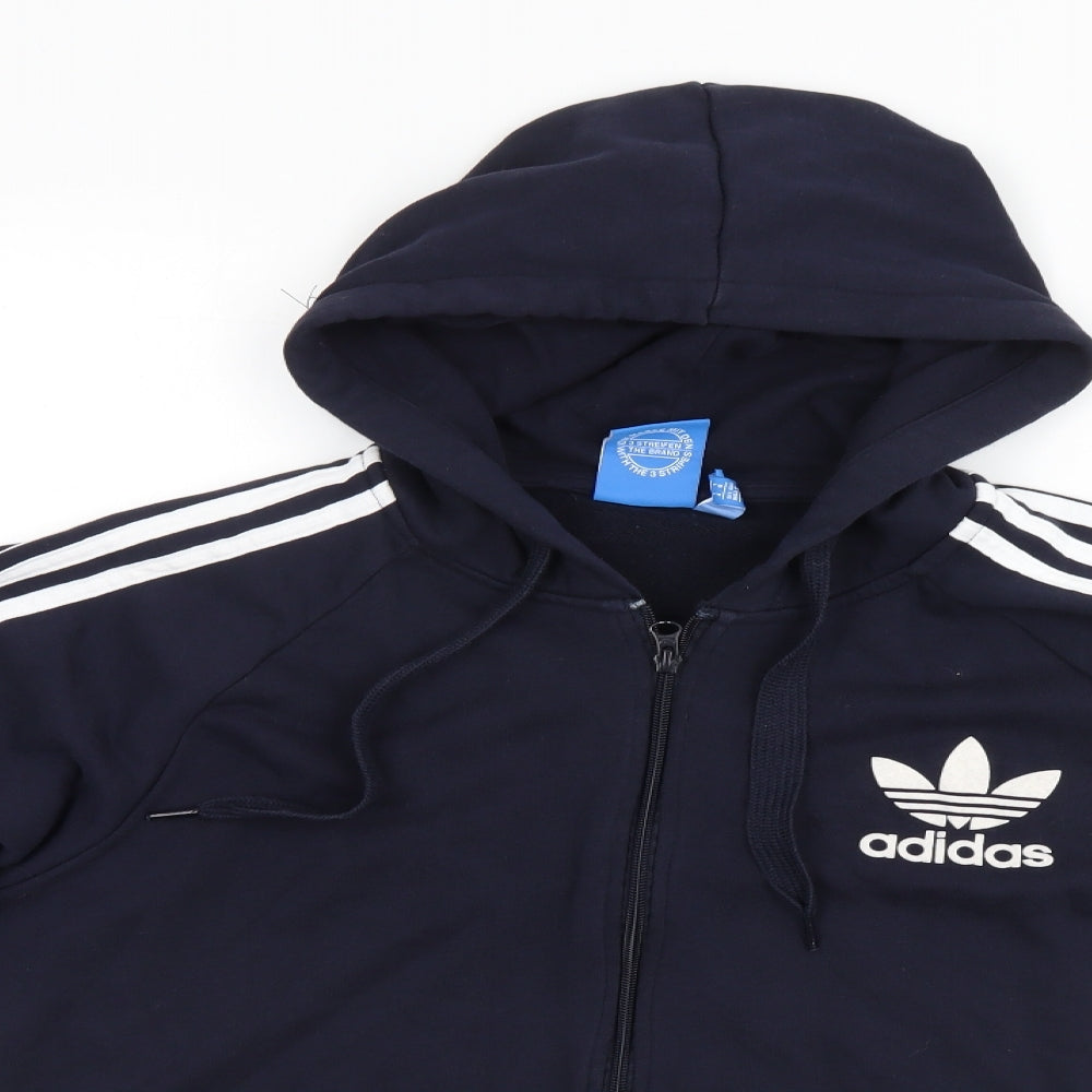 adidas Mens Blue   Full Zip Hoodie Size L