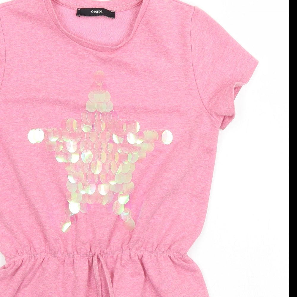 George Girls Pink   A-Line  Size 8-9 Years  - Star