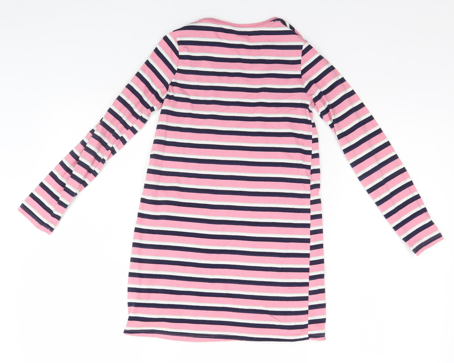 F&F Girls Pink Striped  Basic T-Shirt Size 8-9 Years