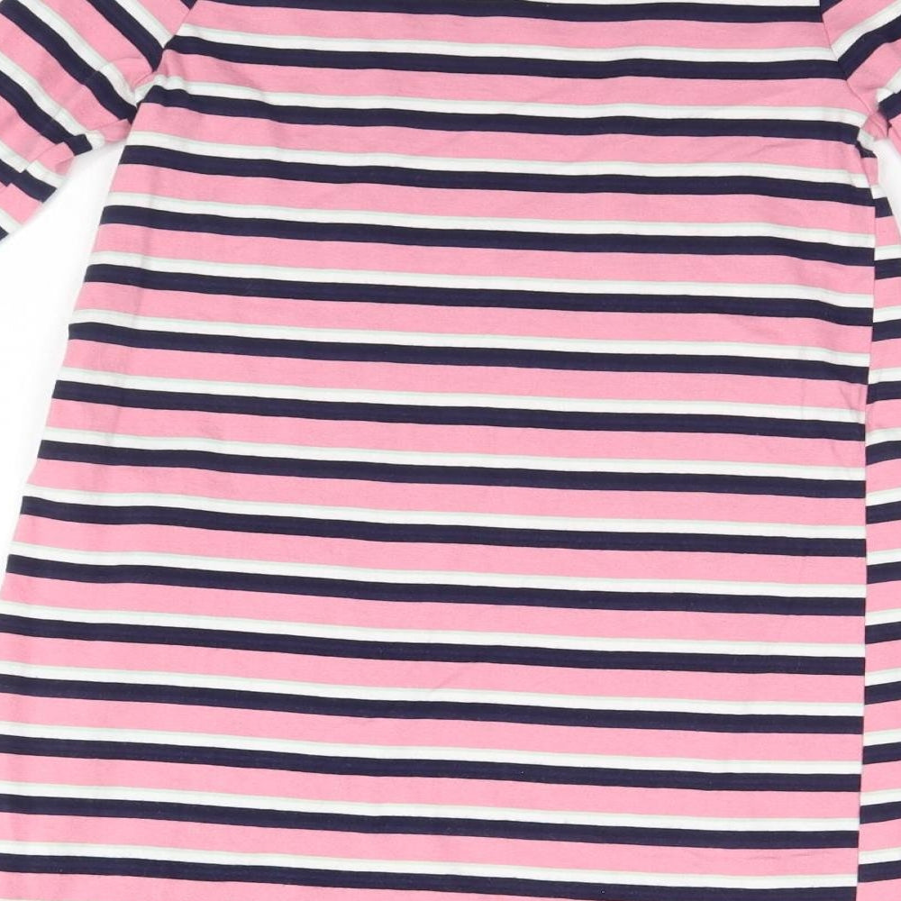 F&F Girls Pink Striped  Basic T-Shirt Size 8-9 Years