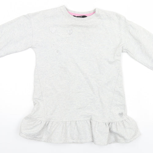 George Girls Grey   Pullover Jumper Size 9-10 Years  - Hearts
