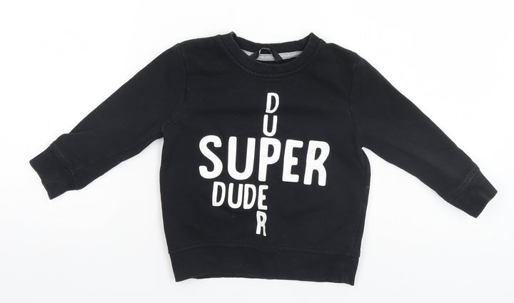 George Boys Black Pullover Jumper Size 2-3 Years - Super Duper Dude