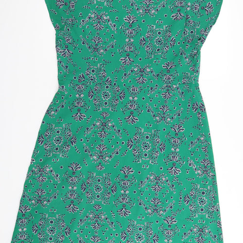 Marks and Spencer Womens Green Floral  A-Line  Size 14