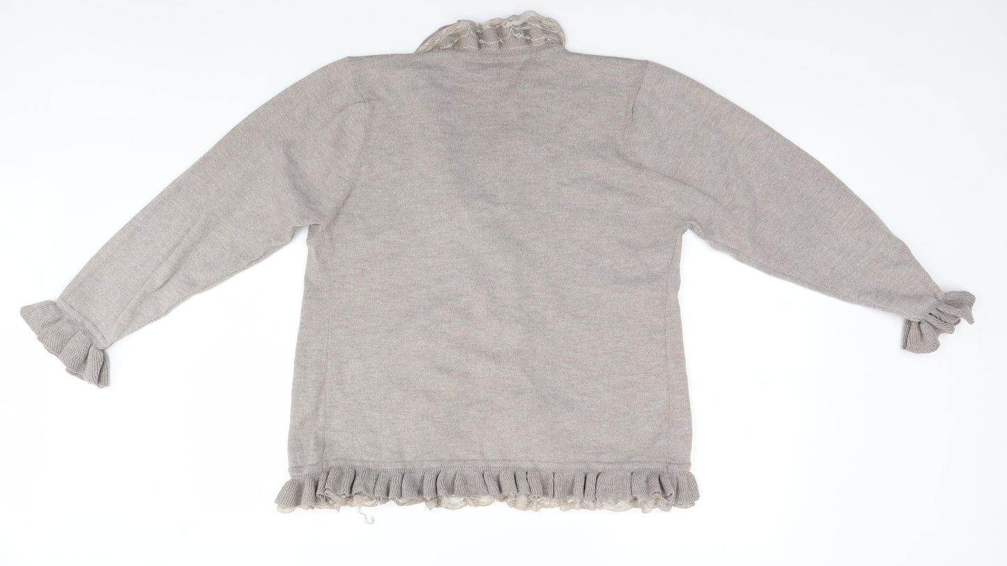 Preworn Womens Grey   Cardigan Jumper Size L