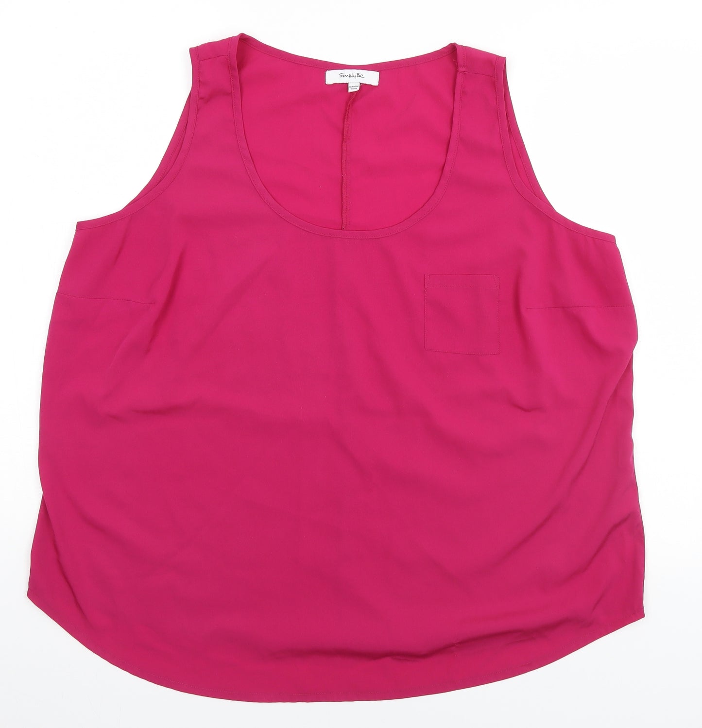 Simply Be Womens Pink   Basic Tank Size 20