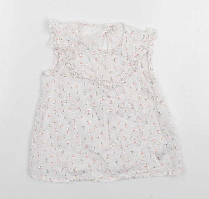 H&M Girls White Floral  A-Line  Size 2-3 Years