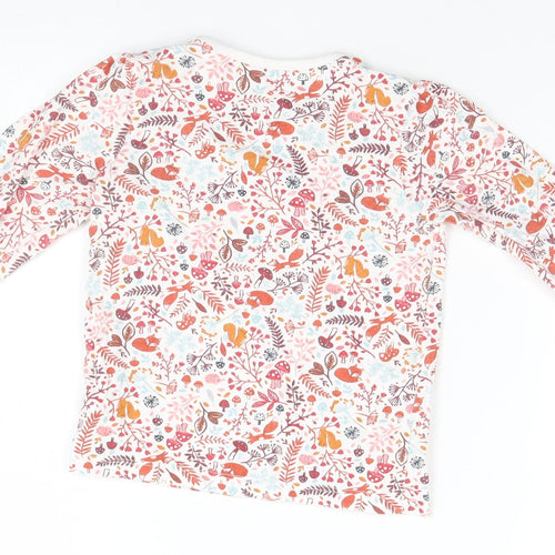 Nutmeg Baby White Floral  Basic T-Shirt Size 18-24 Months  - Woodland Creatures