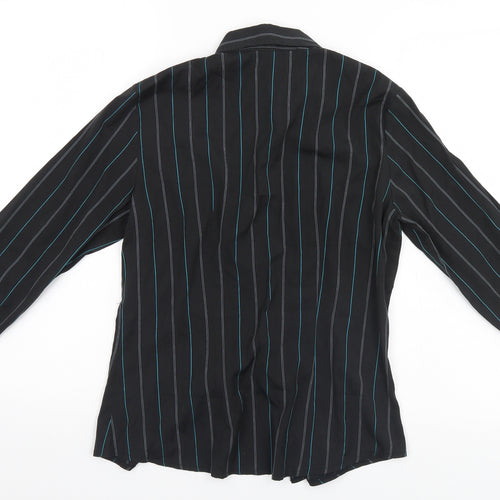 New Look Womens Black Striped  Basic Button-Up Size 10