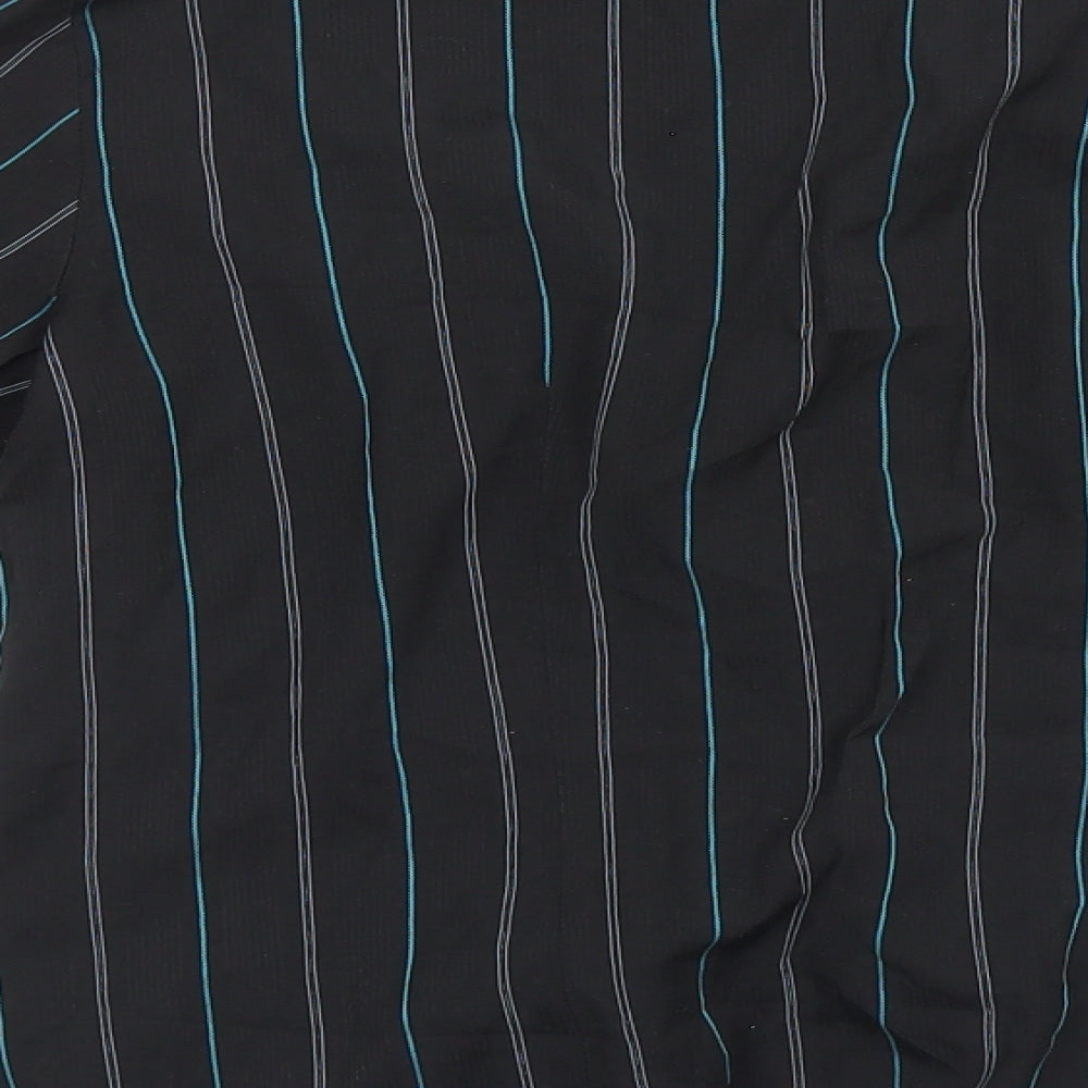 New Look Womens Black Striped  Basic Button-Up Size 10