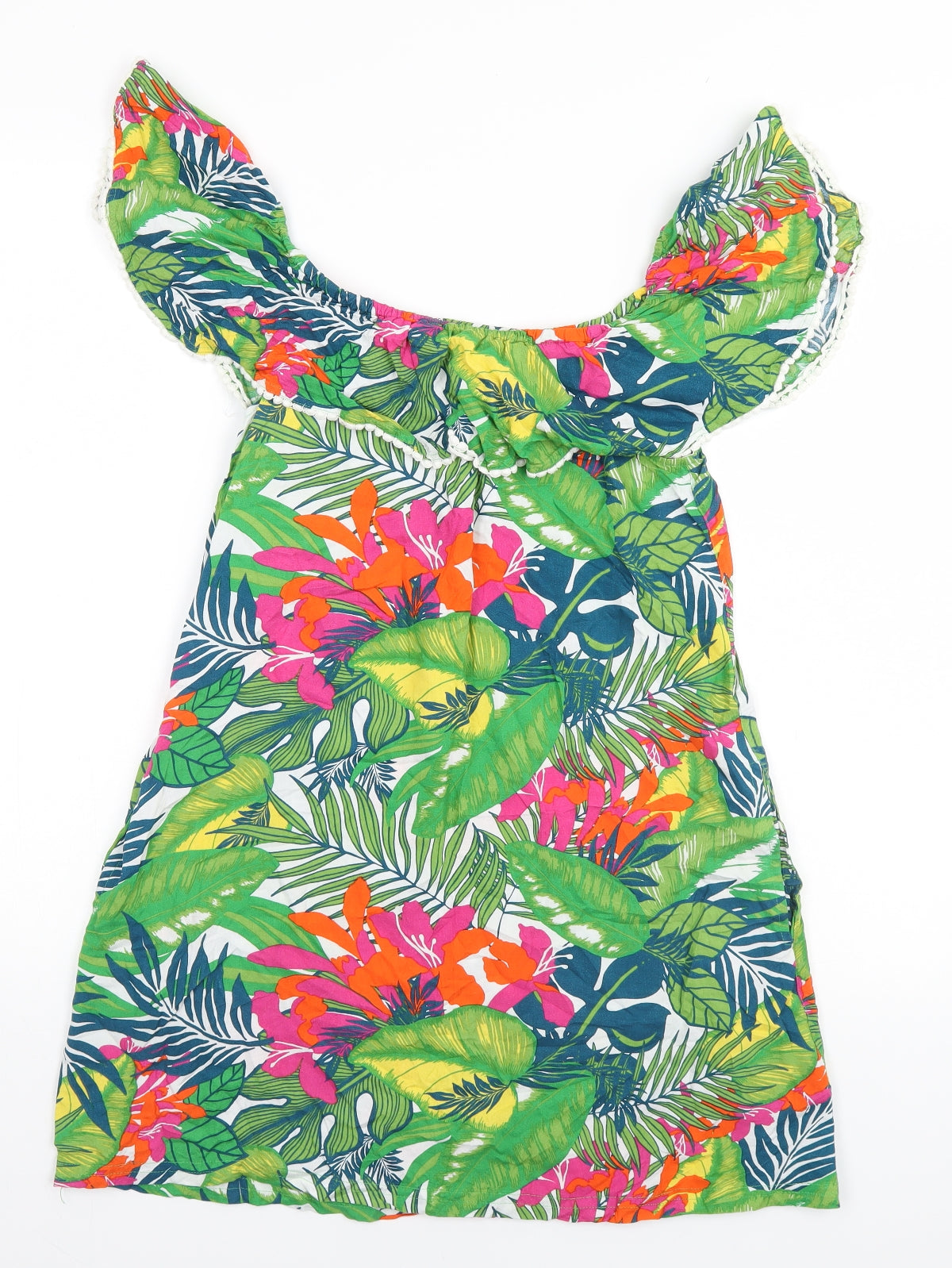 Matalan Girls Green Floral  A-Line  Size 14 Years