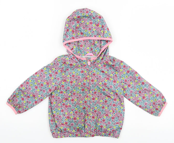 Gap Girls Multicoloured Floral  Rain Coat Coat Size 2 Years