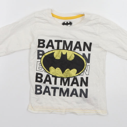 Batman Boys White   Basic T-Shirt Size 2 Years  - Batman