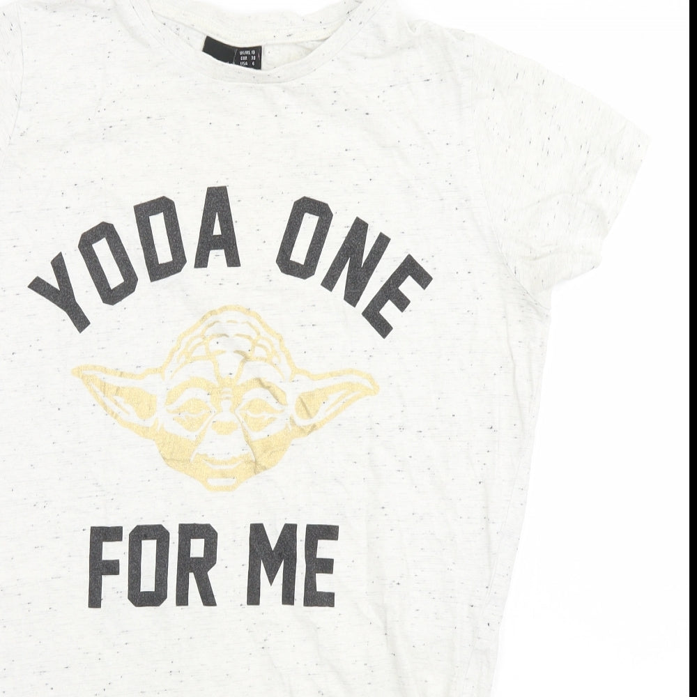Star Wars Womens White   Basic T-Shirt Size 10  - Yoda One for Me