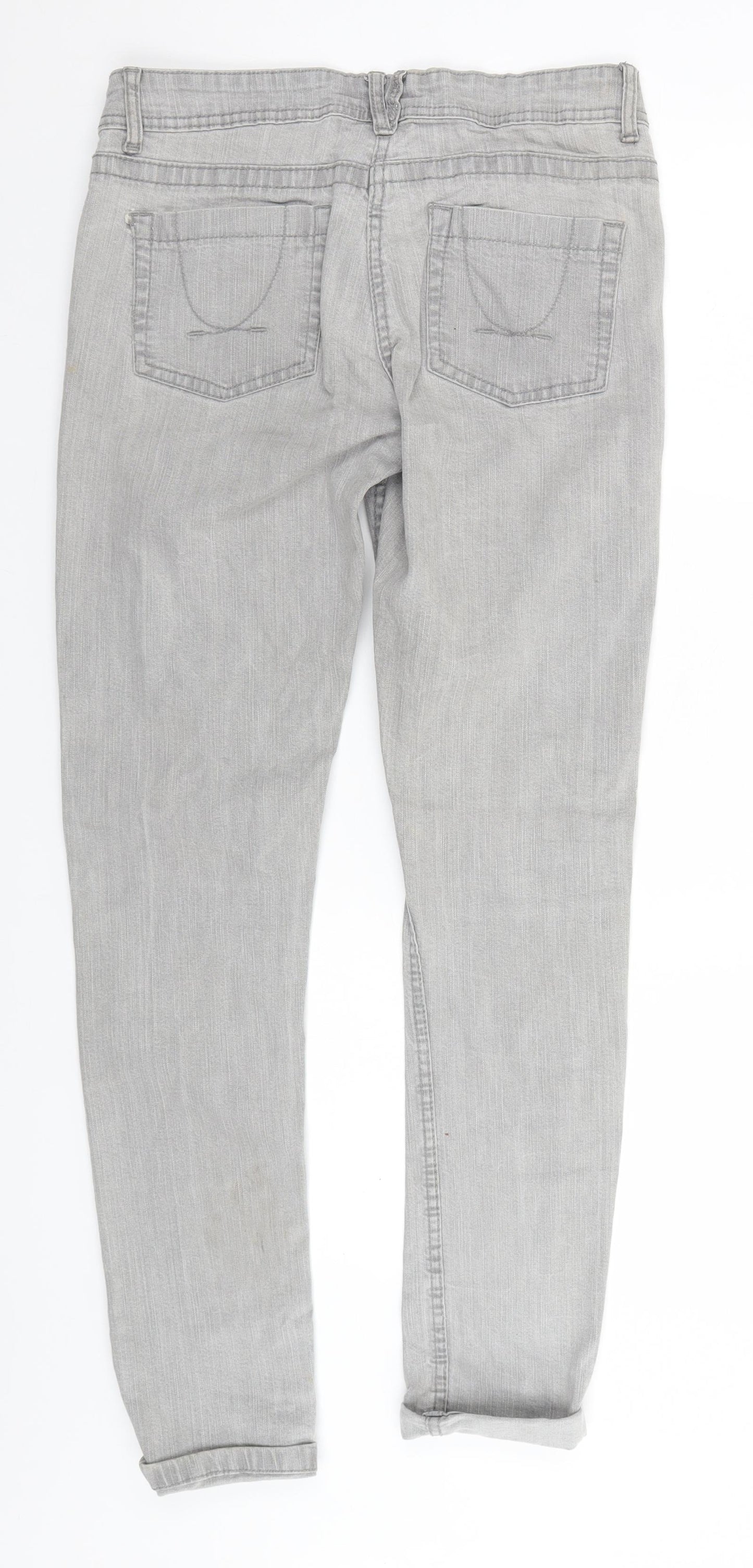 Denim & Co. Womens Grey   Straight Jeans Size 12 L30 in