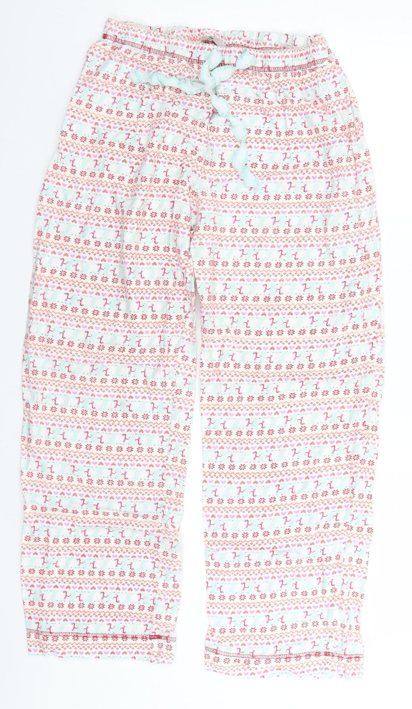 TU Womens White Geometric   Pyjama Pants Size 12  - Chirstmas