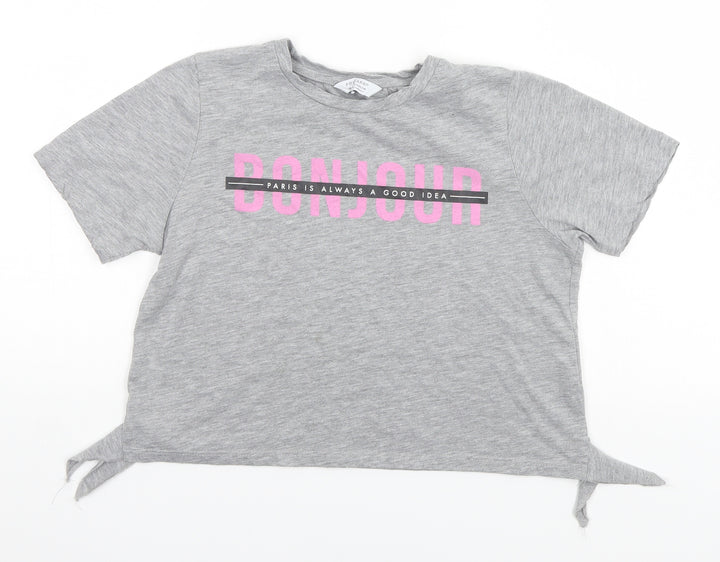 Primark Girls Grey   Basic T-Shirt Size 10-11 Years  - Paris is Always a Good Idea