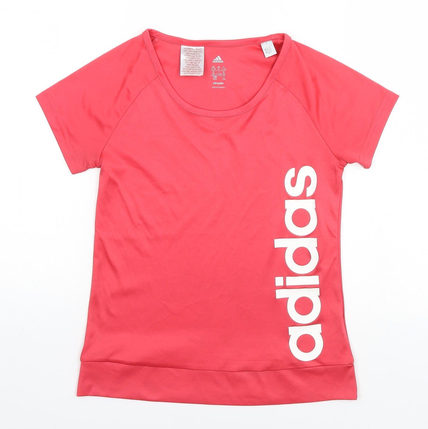 adidas Girls Pink   Basic T-Shirt Size 11-12 Years