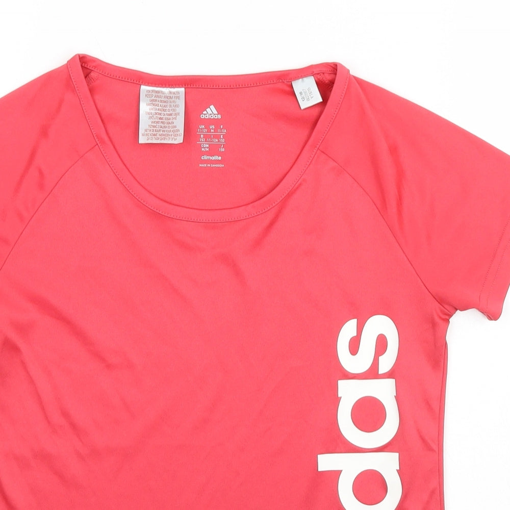 adidas Girls Pink   Basic T-Shirt Size 11-12 Years