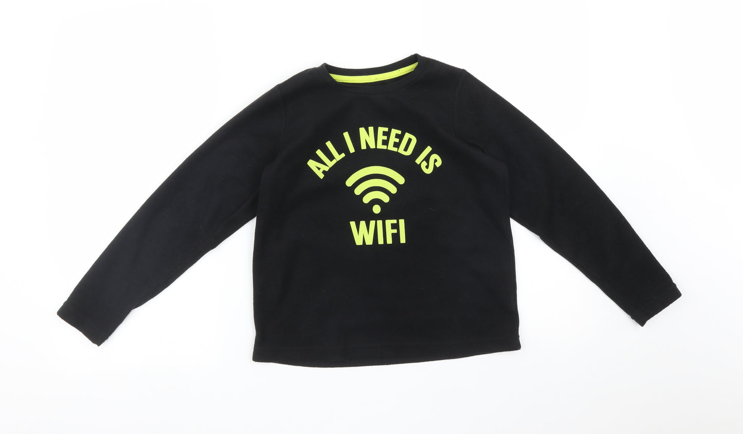 Matalan Boys Black   Pullover Sweatshirt Size 10 Years  - ALL I NEED IS WIFI
