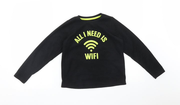 Matalan Boys Black   Pullover Sweatshirt Size 10 Years  - ALL I NEED IS WIFI