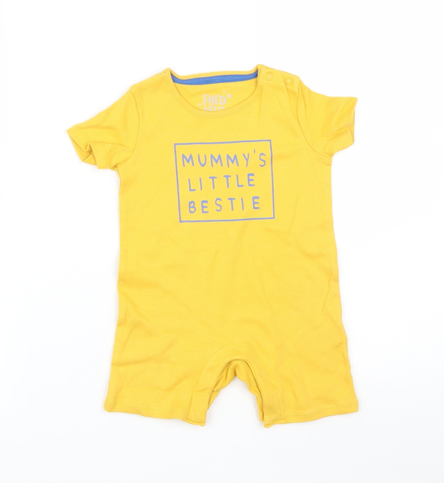 FRED&FLO Baby Yellow   Babygrow One-Piece Size 9-12 Months  - MUMMY'S LITTLE BESTIE