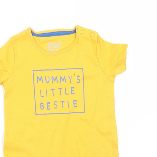 FRED&FLO Baby Yellow   Babygrow One-Piece Size 9-12 Months  - MUMMY'S LITTLE BESTIE