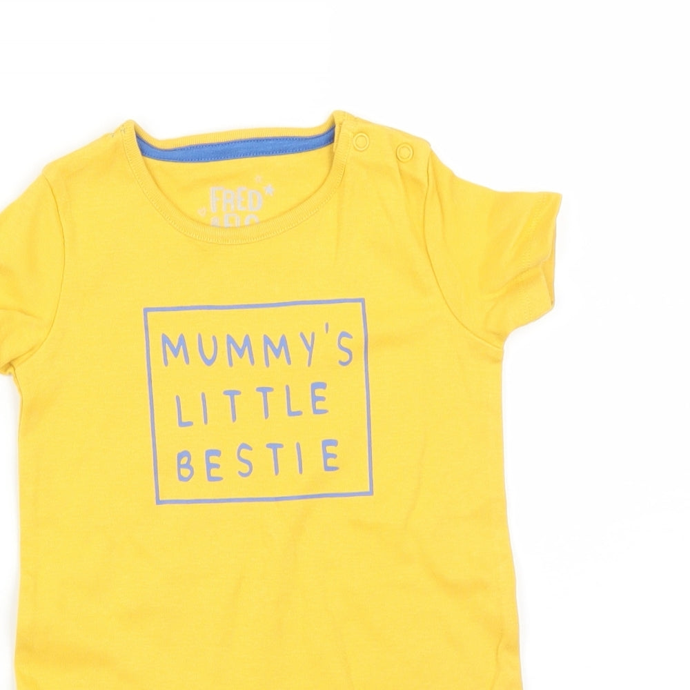 FRED&FLO Baby Yellow   Babygrow One-Piece Size 9-12 Months  - MUMMY'S LITTLE BESTIE