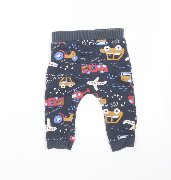FRED&FLO Baby Blue Geometric Trousers Size 6-9 Months
