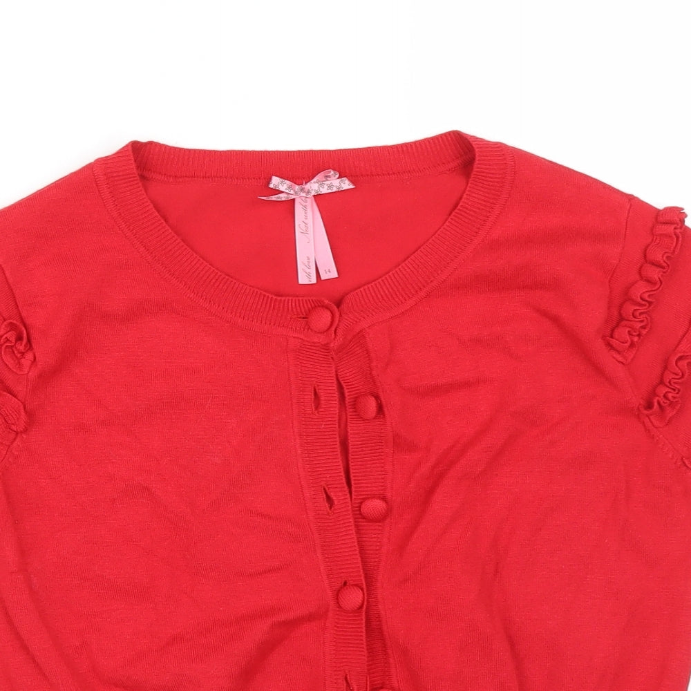 NEXT Womens Red   Cardigan Jumper Size 14