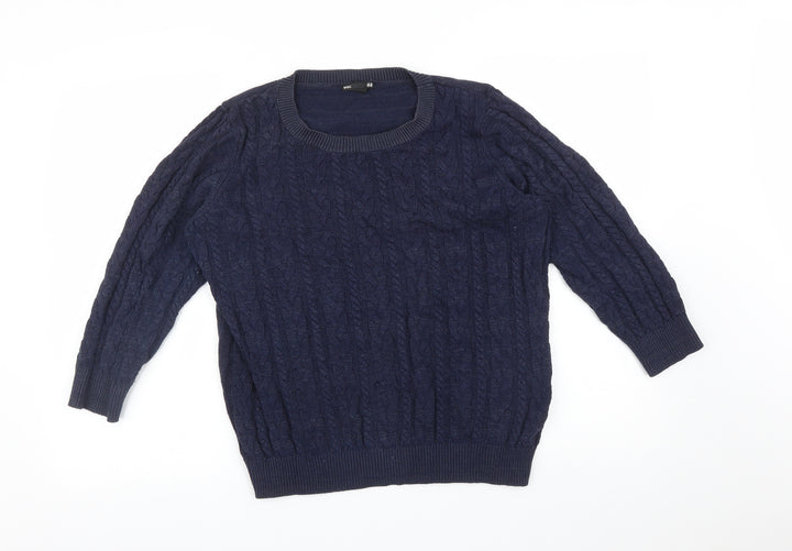 H&M Mens Blue Striped  Pullover Sweatshirt Size L