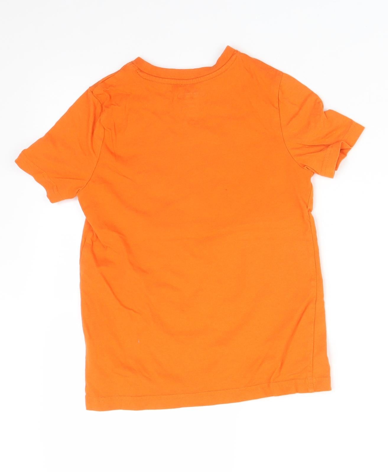 F&F Boys Orange   Basic T-Shirt Size 5-6 Years  - SKULL HEADPHONES