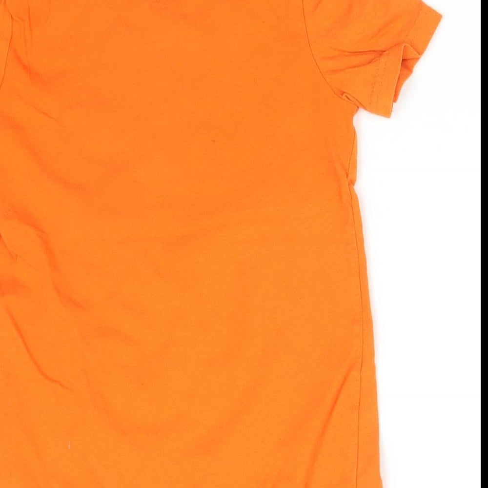 F&F Boys Orange   Basic T-Shirt Size 5-6 Years  - SKULL HEADPHONES
