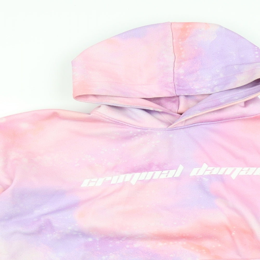 Criminal Damage Womens Multicoloured   Pullover Hoodie Size M