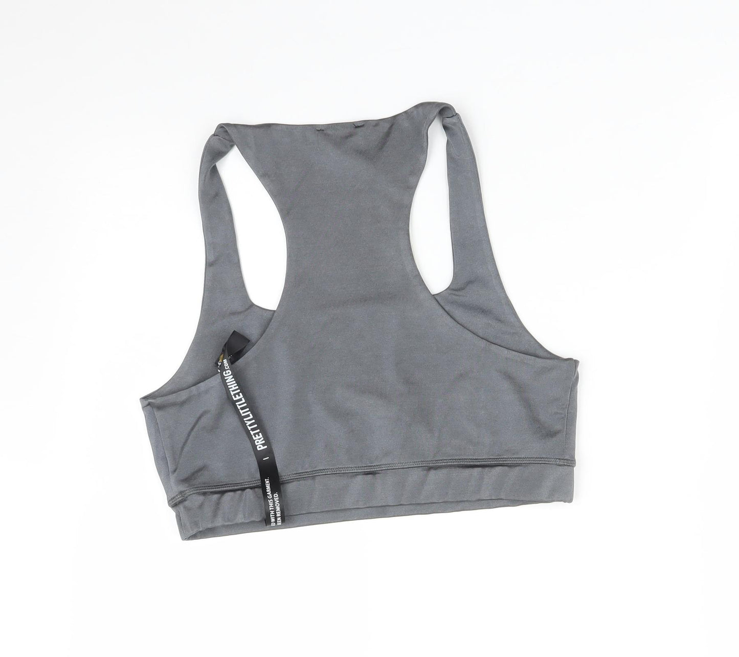 PRETTYLITTLETHING Womens Grey   Basic T-Shirt Size 16  - SPORTS BRA