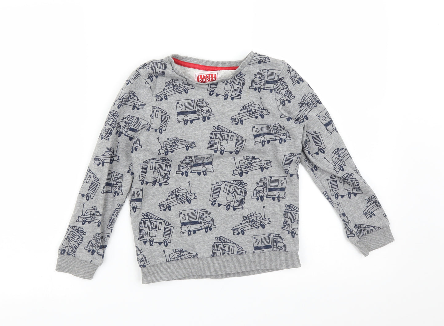 TU Boys Grey   Pullover Sweatshirt Size 5-6 Years  - CARS
