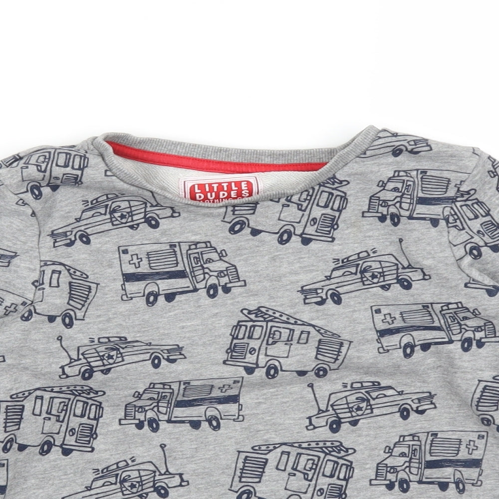 TU Boys Grey   Pullover Sweatshirt Size 5-6 Years  - CARS