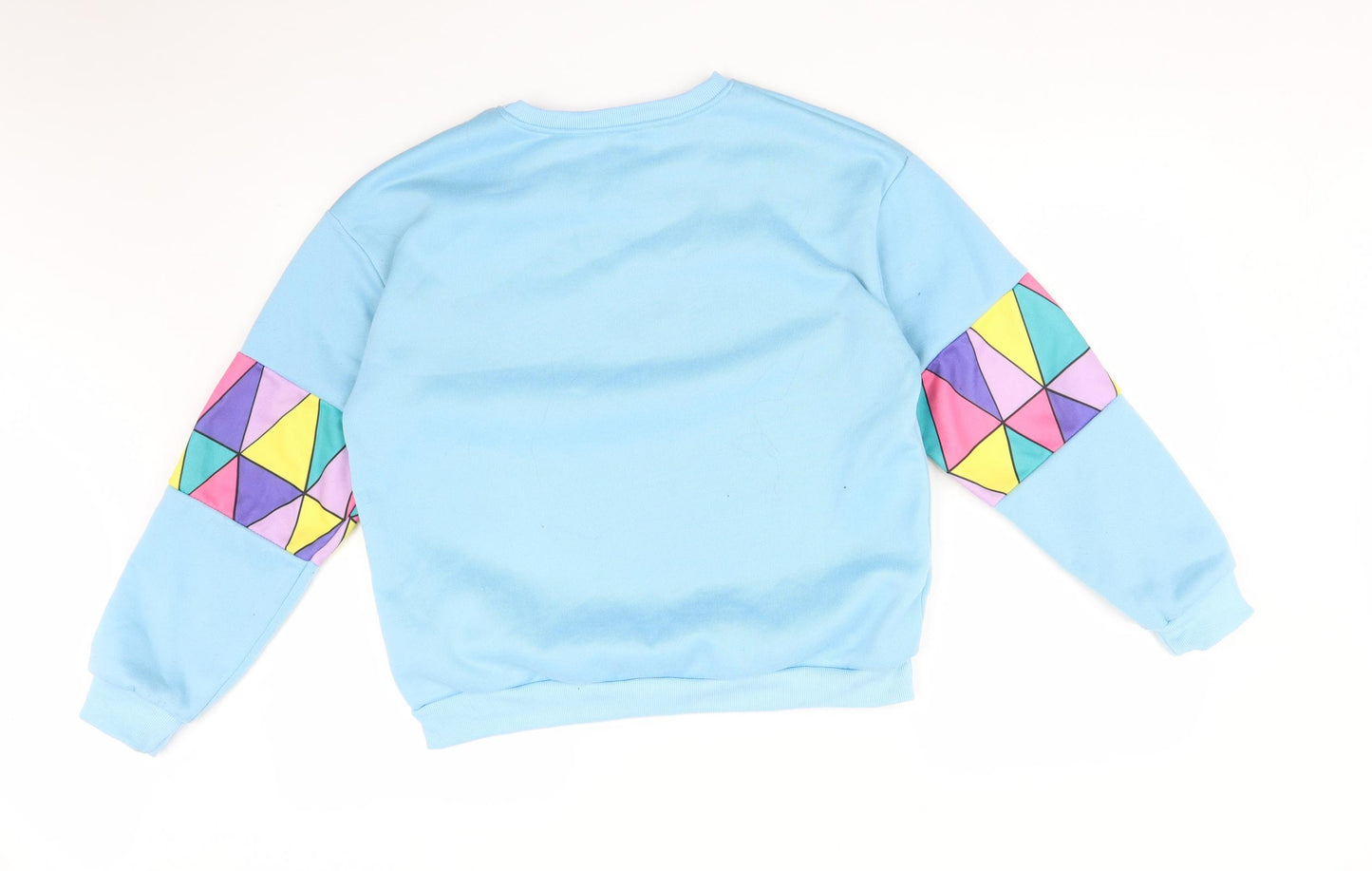 Preworn Womens Blue Geometric  Pullover Sweatshirt Size XL  - FLYING AIRPLANE