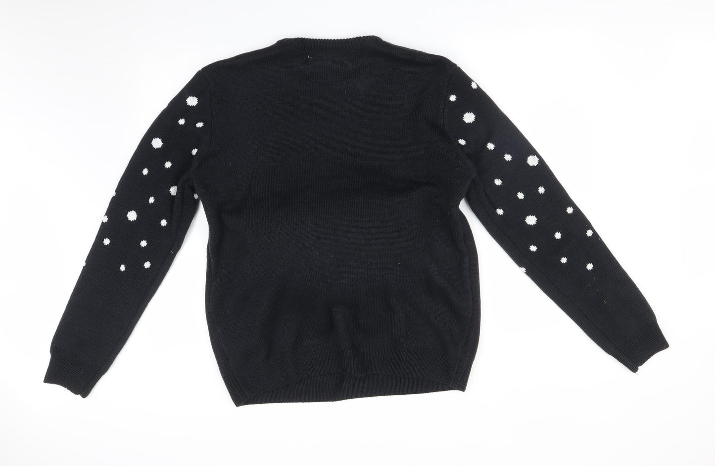 Cedar Wood State Mens Black Polka Dot  Pullover Sweatshirt Size L  - CHRISTMAS