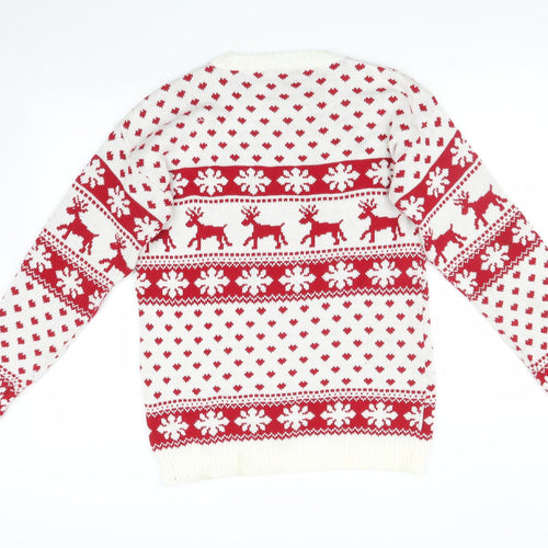 STYLEWISE Womens Multicoloured Fair Isle  Pullover Sweatshirt Size L  - CHRISTMAS