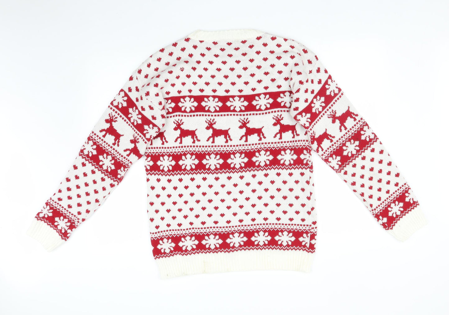 STYLEWISE Womens Multicoloured Fair Isle  Pullover Sweatshirt Size L  - CHRISTMAS