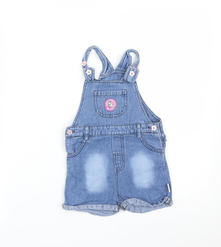 WATCH ME GROW Girls Blue Dungaree One-Piece Size 12 Months