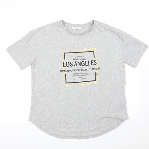 Very Womens Grey   Basic T-Shirt Size 10  - LOS ANGELES