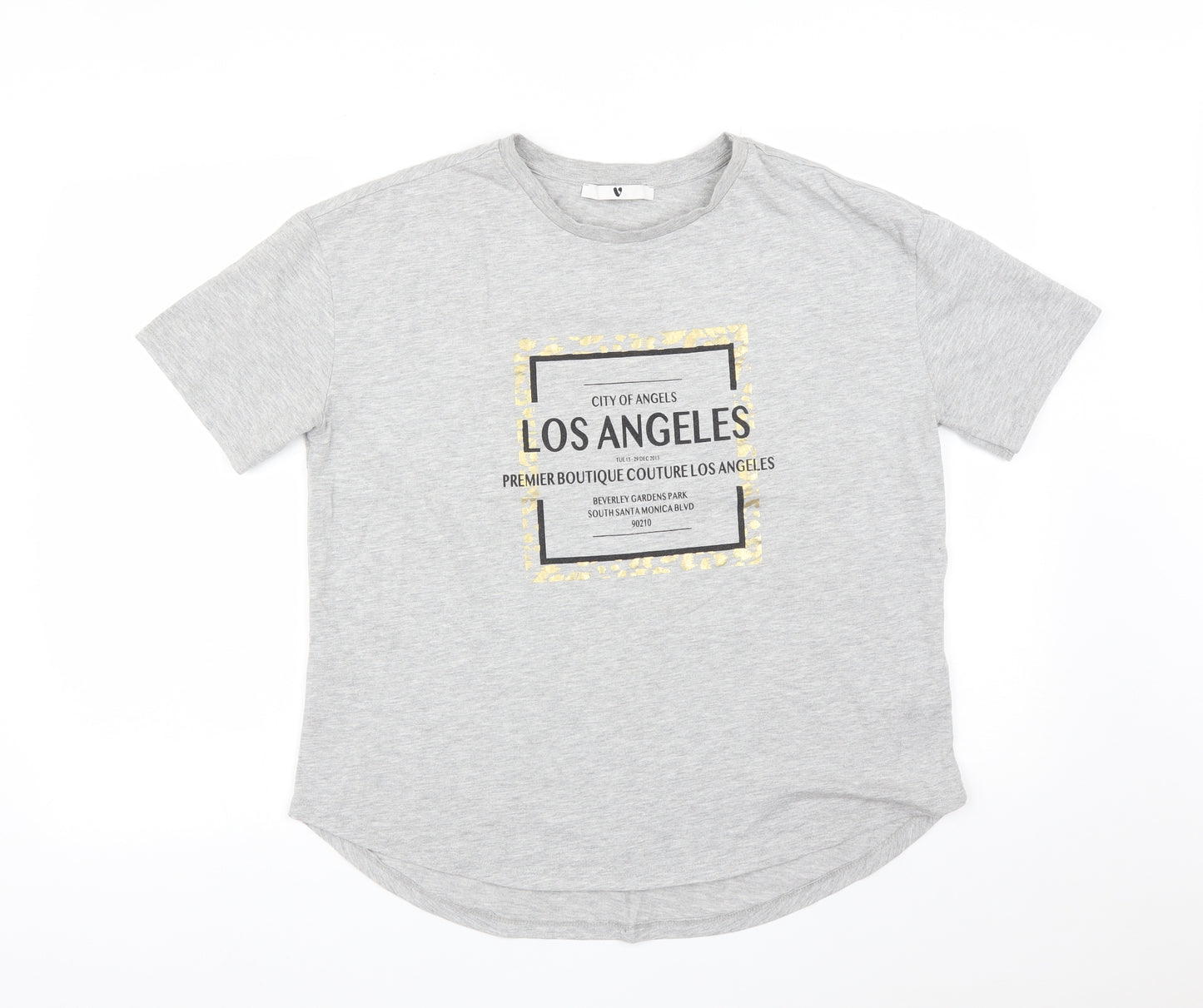 Very Womens Grey   Basic T-Shirt Size 10  - LOS ANGELES