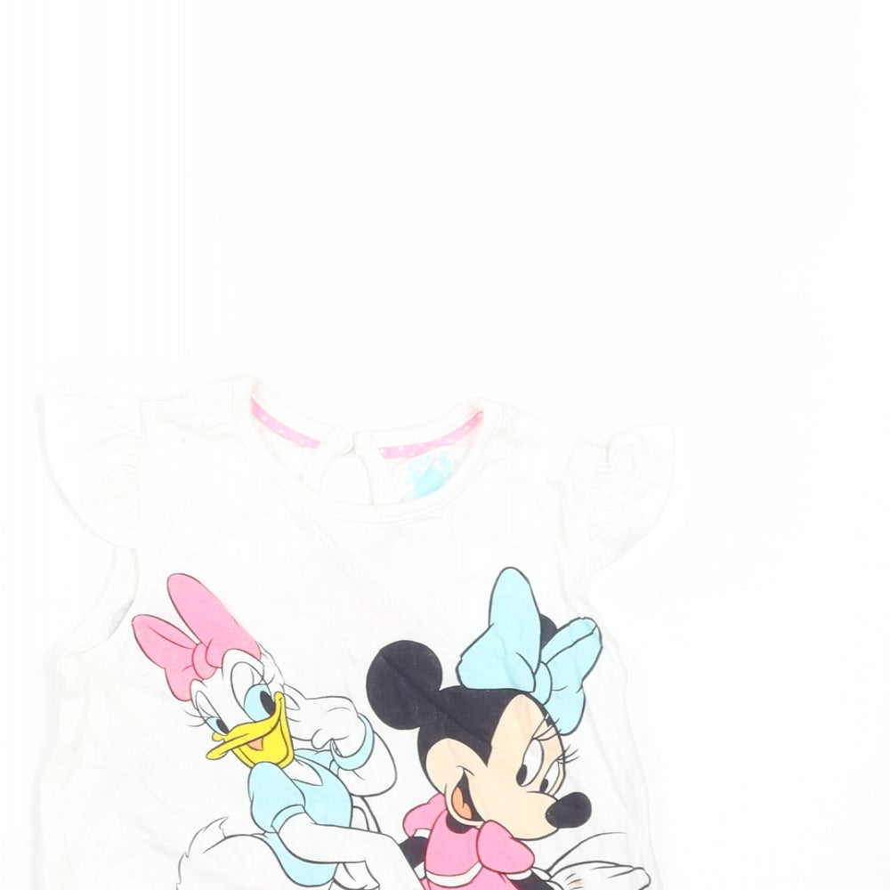 Young Dimension Girls White   Basic T-Shirt Size 18-24 Months  - MINNIE MOUSE