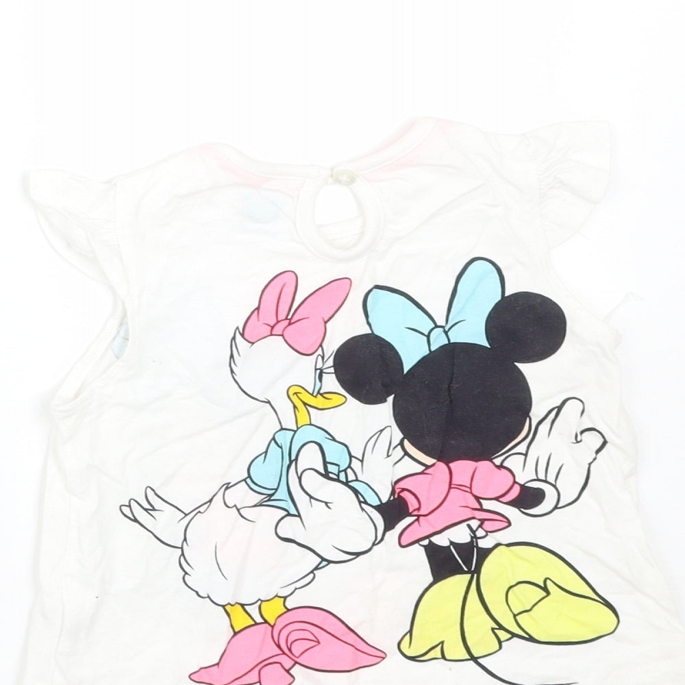 Young Dimension Girls White   Basic T-Shirt Size 18-24 Months  - MINNIE MOUSE