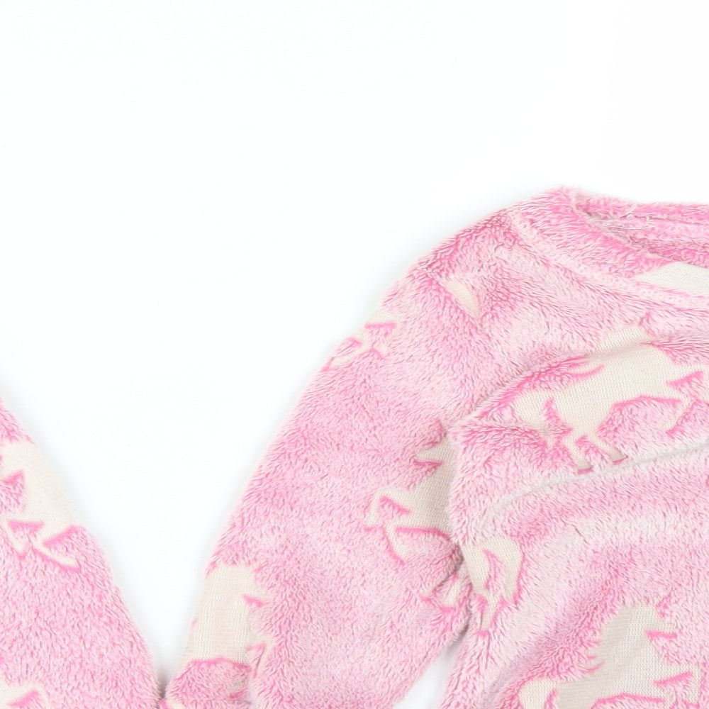 GLOW IN THE DARK Girls Pink Solid   Pyjama Set Size 2-3 Years  - UNICORN