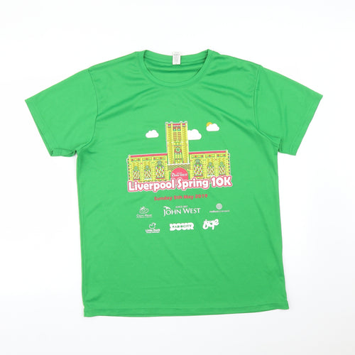 Roly Mens Green   Basic T-Shirt Size L  - LIVERPOOL SPRING 10K 2019