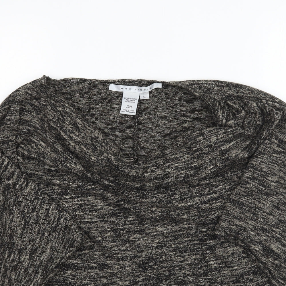 Max Studio Womens Multicoloured   Basic T-Shirt Size L  - Batwing